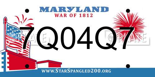 7Q04Q7 Maryland License Plate
