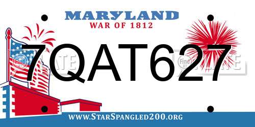 7QAT627 Maryland License Plate