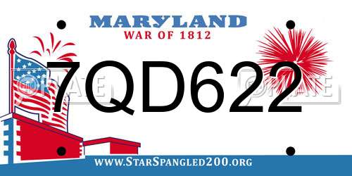 7QD622 Maryland License Plate