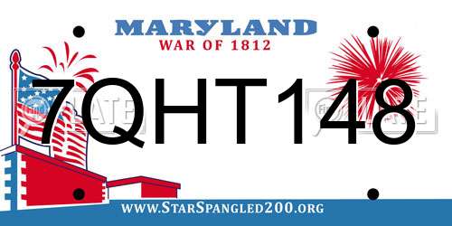 7QHT148 Maryland License Plate