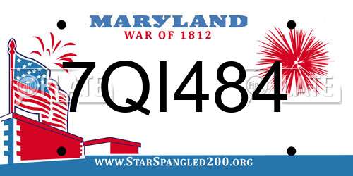 7QI484 Maryland License Plate