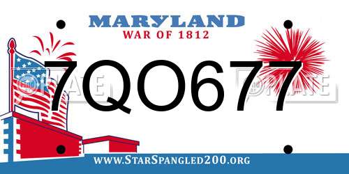 7QO677 Maryland License Plate