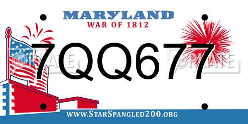 7QQ677 Maryland License Plate