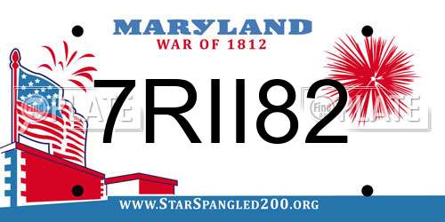 7RII82 Maryland License Plate