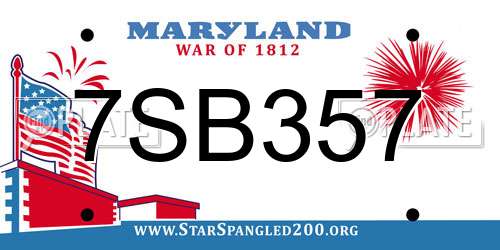 7SB357 Maryland License Plate