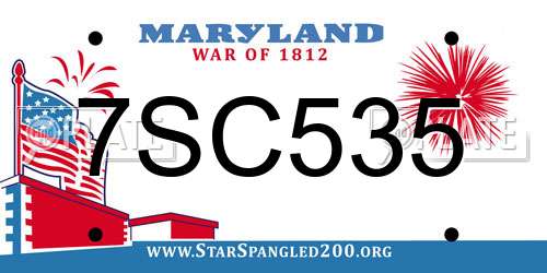 7SC535 Maryland License Plate