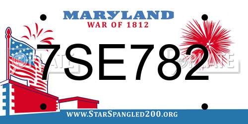 7SE782 Maryland License Plate