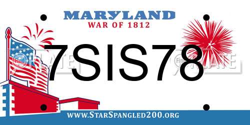 7SIS78 Maryland License Plate