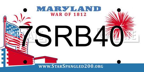 7SRB40 Maryland License Plate