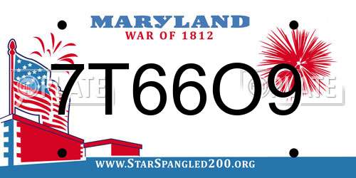 7T66O9 Maryland License Plate
