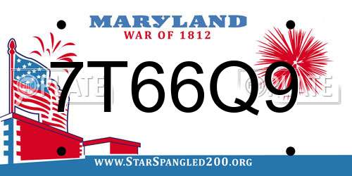 7T66Q9 Maryland License Plate