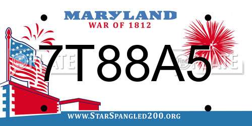 7T88A5 Maryland License Plate