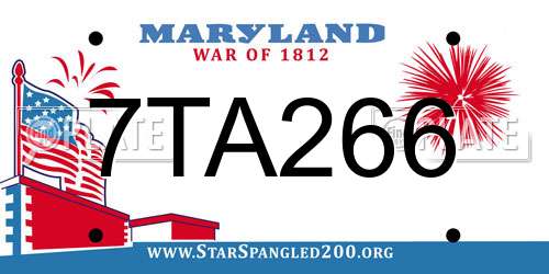 7TA266 Maryland License Plate