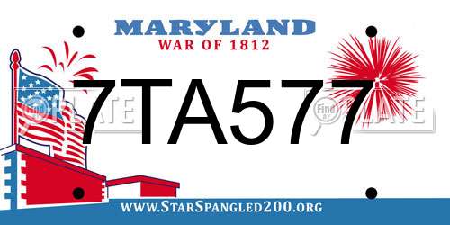 7TA577 Maryland License Plate