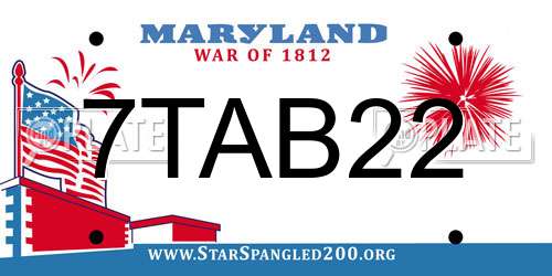 7TAB22 Maryland License Plate