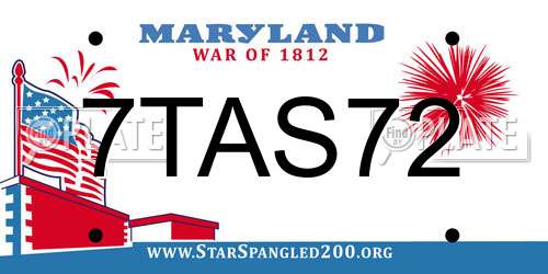 7TAS72 Maryland License Plate