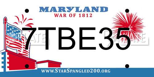 7TBE35 Maryland License Plate