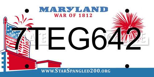 7TEG642 Maryland License Plate