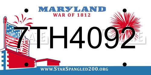 7TH4092 Maryland License Plate