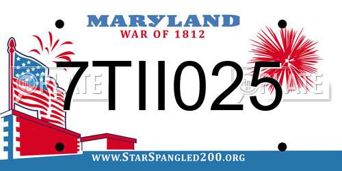 7TII025 Maryland License Plate