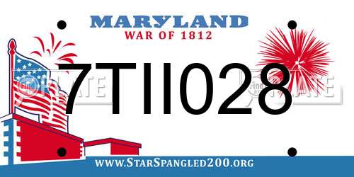 7TII028 Maryland License Plate