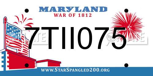7TII075 Maryland License Plate