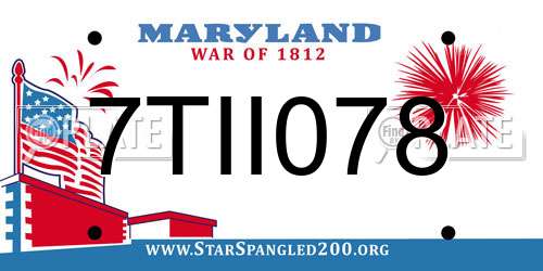 7TII078 Maryland License Plate