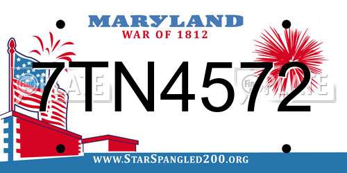 7TN4572 Maryland License Plate