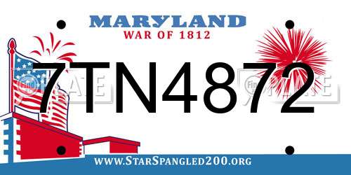 7TN4872 Maryland License Plate