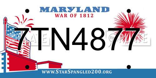 7TN4877 Maryland License Plate