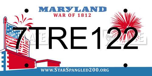 7TRE122 Maryland License Plate