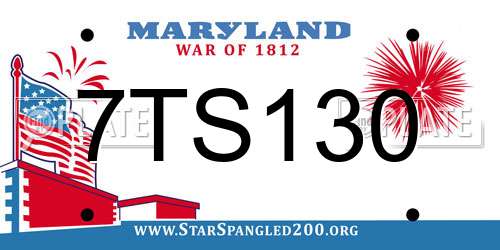 7TS130 Maryland License Plate