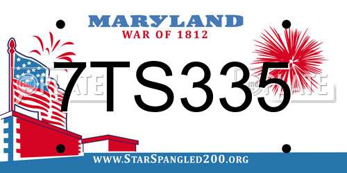 7TS335 Maryland License Plate