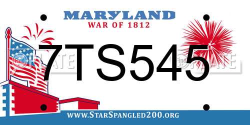 7TS545 Maryland License Plate