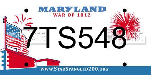 7TS548 Maryland License Plate