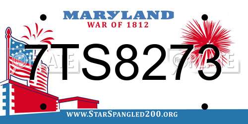 7TS8273 Maryland License Plate