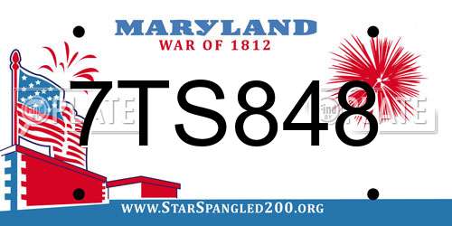 7TS848 Maryland License Plate