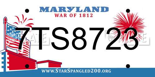 7TS8723 Maryland License Plate