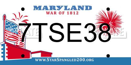 7TSE38 Maryland License Plate