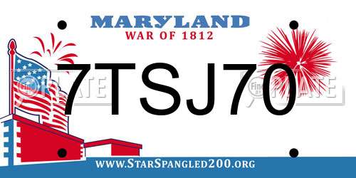 7TSJ70 Maryland License Plate