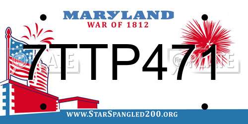 7TTP471 Maryland License Plate