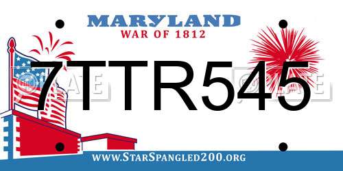 7TTR545 Maryland License Plate