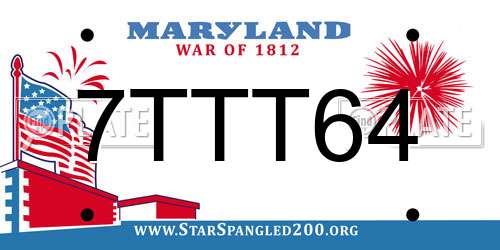 7TTT64 Maryland License Plate
