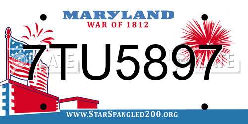 7TU5897 Maryland License Plate