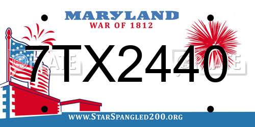 7TX2440 Maryland License Plate