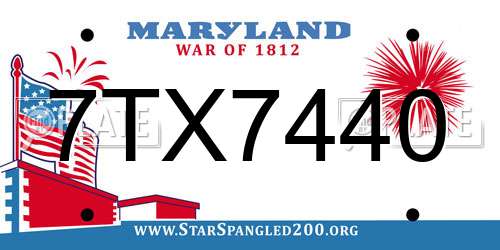 7TX7440 Maryland License Plate