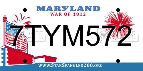 7TYM572 Maryland License Plate
