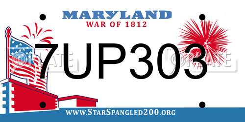 7UP303 Maryland License Plate