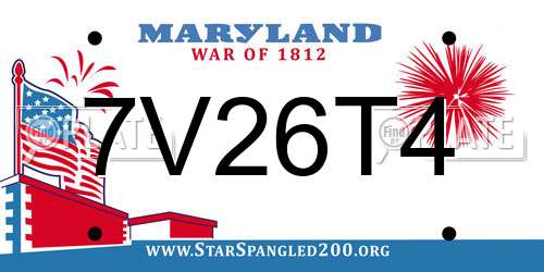 7V26T4 Maryland License Plate