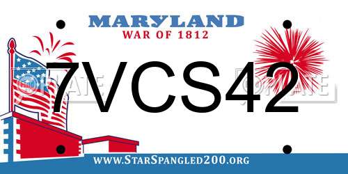 7VCS42 Maryland License Plate